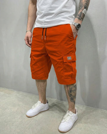 Men's Cargo Shorts - Drawstring Waistband - Large Flap Pockets