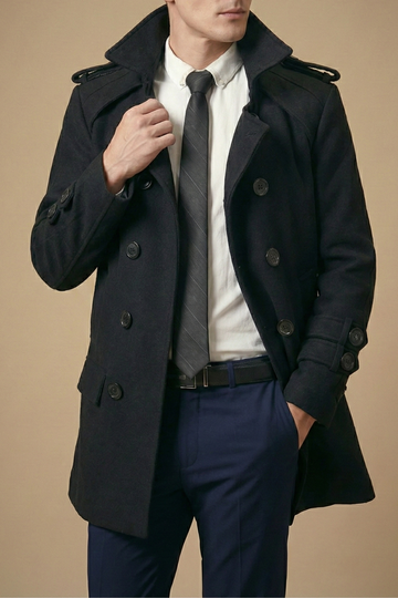 Men’s Wool Trench Coat – Mid Length Smart Fit