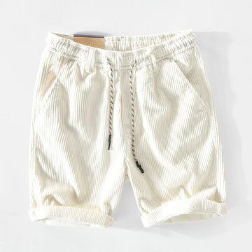 Men's Corduroy Drawstring Shorts - Relaxed Fit - Rolled Hem