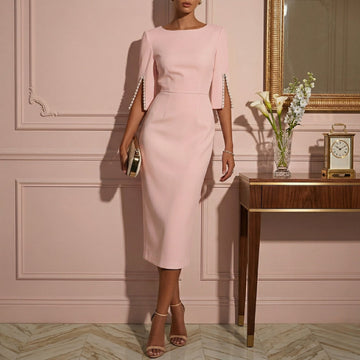 Women's Cape Sleeve Midi Dress Bodycon