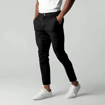 Men's Tapered Ankle Length Chinos - Single Button - Side Pockets
