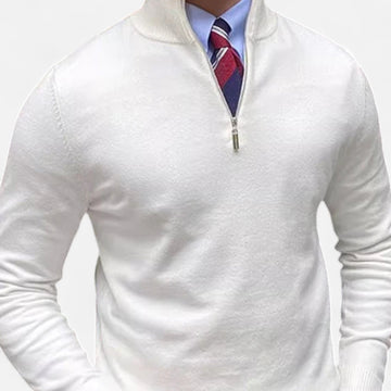 Men’s Half Zip Sweater – Classic Tailored Knit – Smart Casual Layer