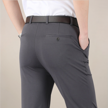 Men’s Slim Fit Trousers – Stretch Waist Smart Business Pants