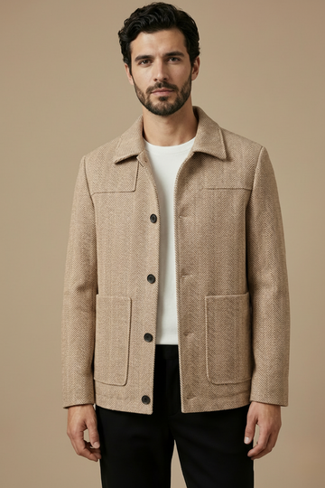 Men’s Tailored Button-Front Jacket – Refined Business-Inspired Design