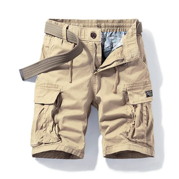 Men's Cargo Shorts - Belted - Braided Drawstring - Multi-Pocket
