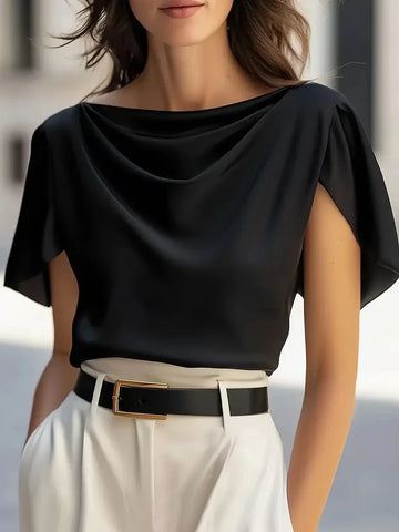 Women's Draped Cowl Neck Blouse