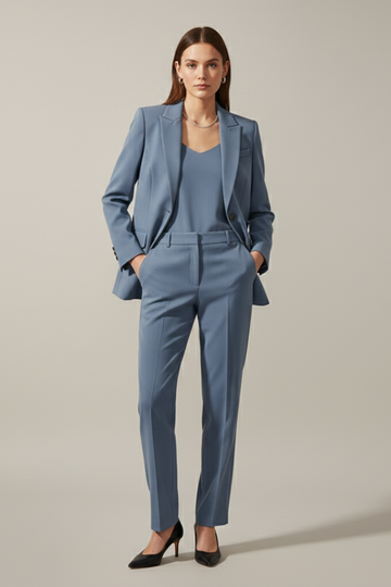 Women's Two-Piece Suit Set - Notched Lapel Single Breasted