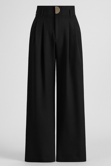 Women’s High-Waisted Wide-Leg Trousers – Elegant Pleated Design for Smart and Modern Styling