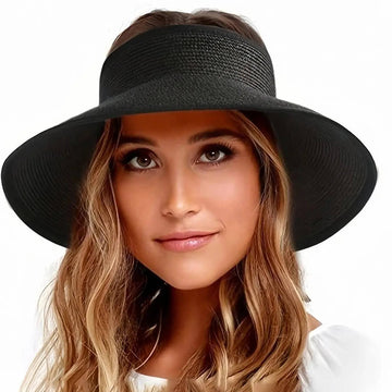 Women's Straw Wide Brim Visor Hat